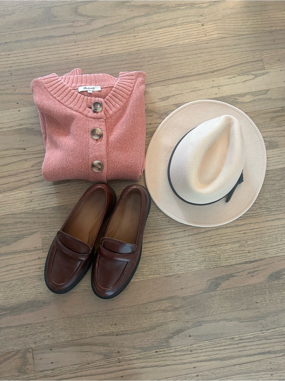 Madewell Pink Button-Up Knit Cardigan